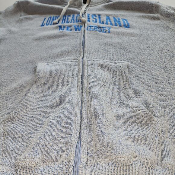 Sunsations Unisex Light Blue Terry Cloth Full Zip Hoodie Long Beach Size 2XL - Picture 9 of 10